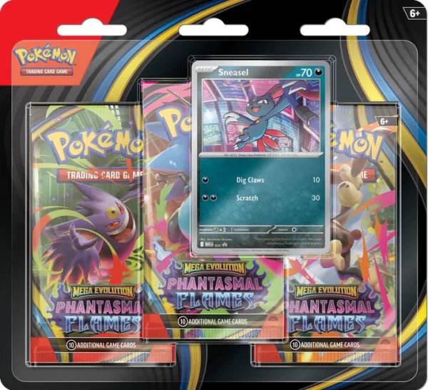 [PREVENTA 14/11/25] Mega Evolution Phantasmal Flames - 3 Pack Blister - Ingles (Sneasel)
