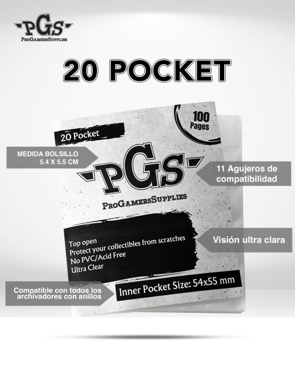 100 Hojas para archivador 20 pocket