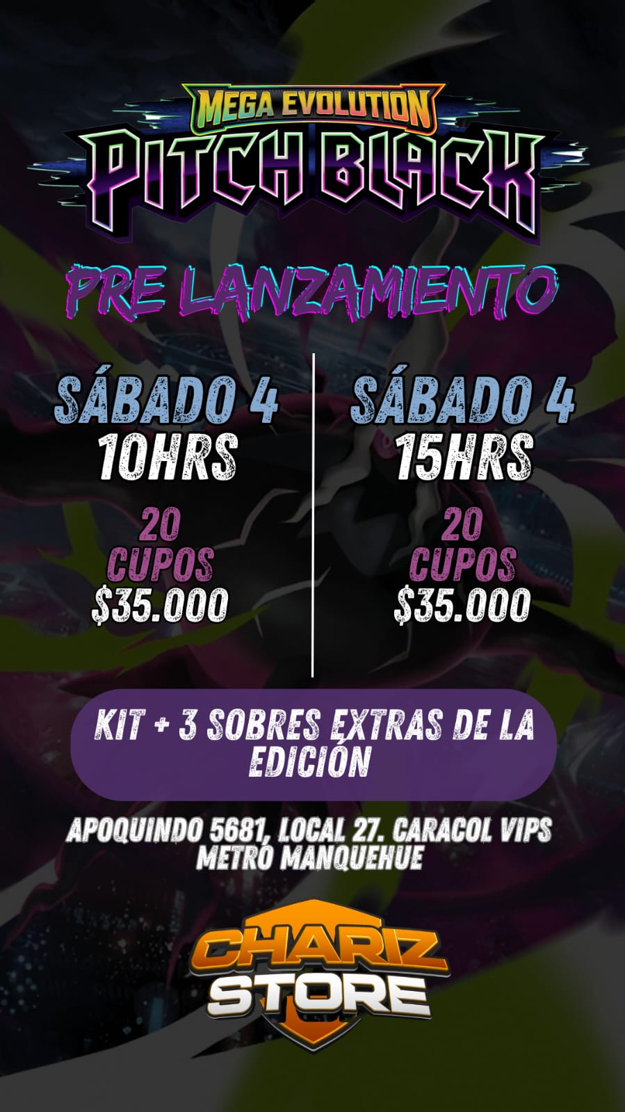 PRE LANZAMIENTO PITCH BLACK 03PM - SABADO 04 JULIO